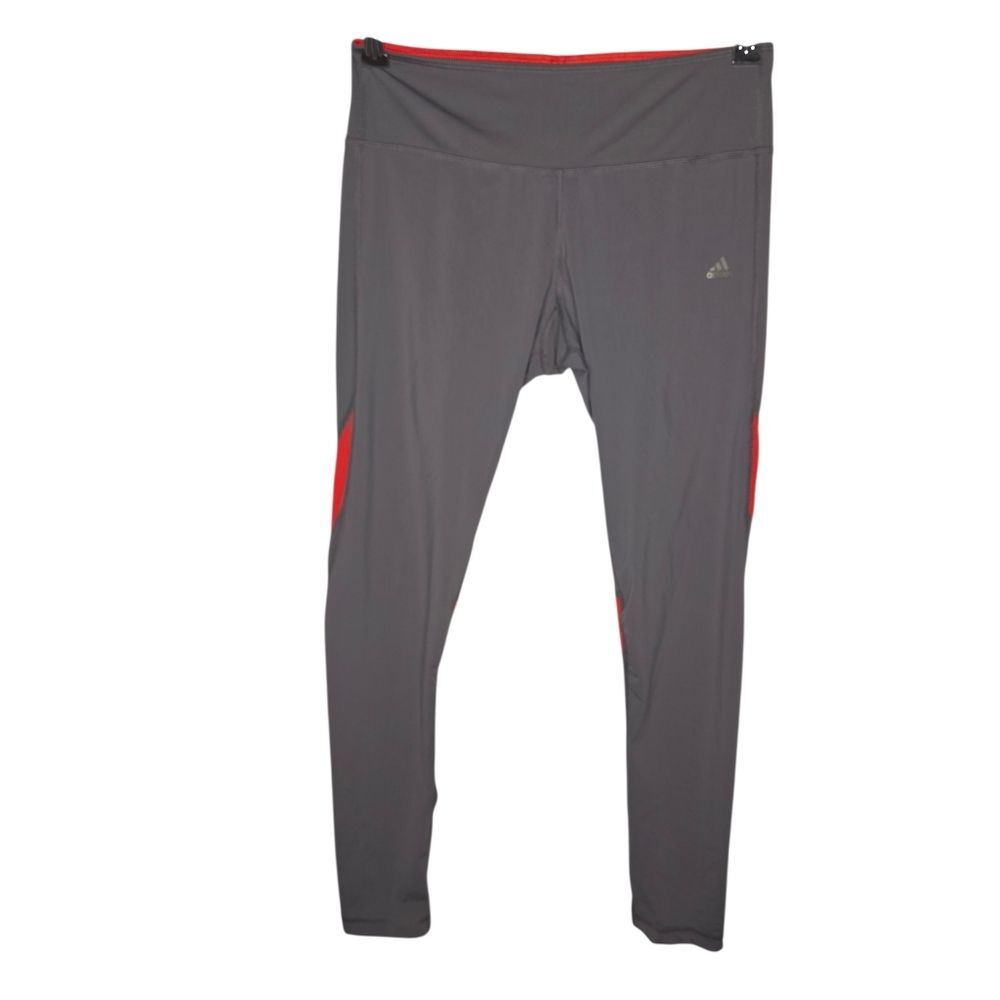 Adidas Climalite Gray & Red Active Performance Leggings Size Large